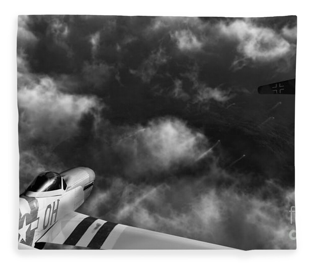 Warbirds Fleece Blanket featuring the digital art Evade #1 by Richard Rizzo