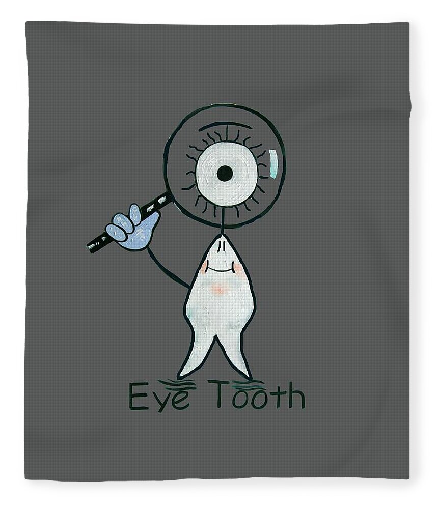 Eye Tooth T-shirt Fleece Blanket featuring the painting Eye Tooth by Anthony Falbo