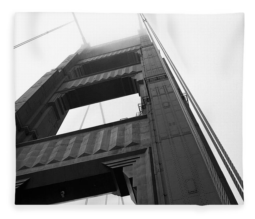 Bridge Fleece Blanket featuring the photograph Golden Gate Tower 2 #1 by Mark Fuller