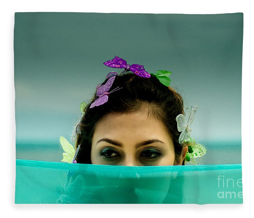 Michelle Meenawong Fleece Blanket featuring the photograph Hiding #2 by Michelle Meenawong