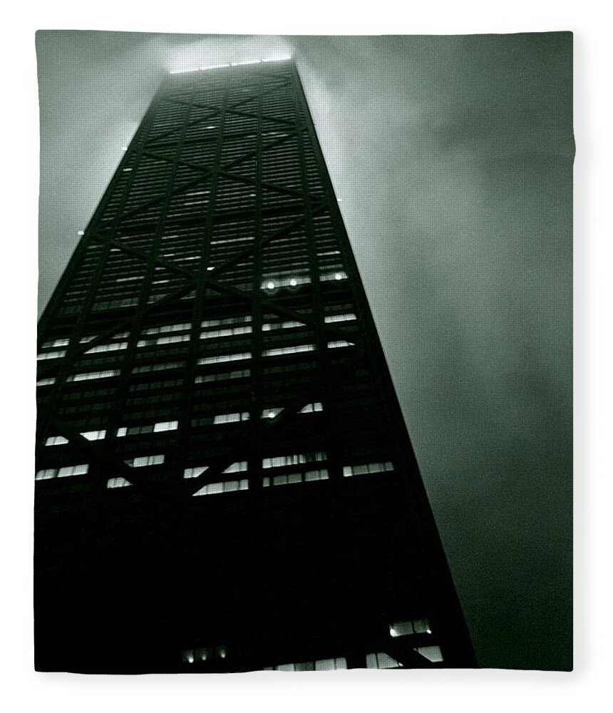 Geometric Fleece Blanket featuring the photograph John Hancock Building - Chicago Illinois by Michelle Calkins
