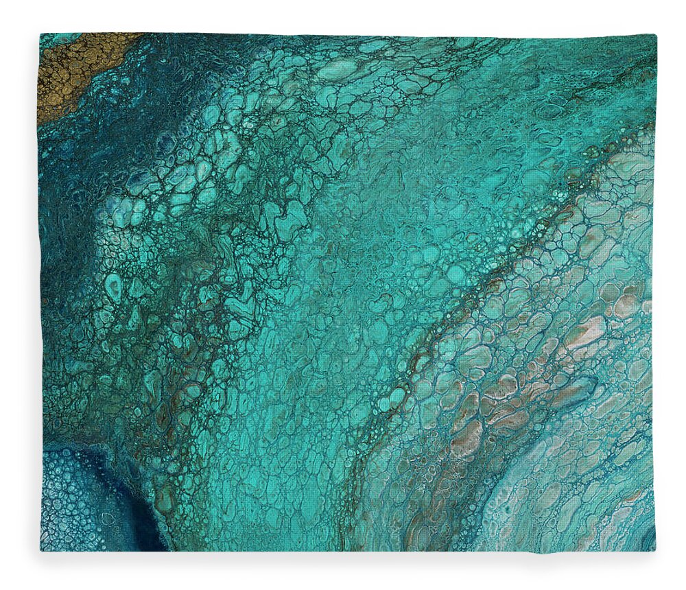 Organic Fleece Blanket featuring the painting Lagoon by Tamara Nelson