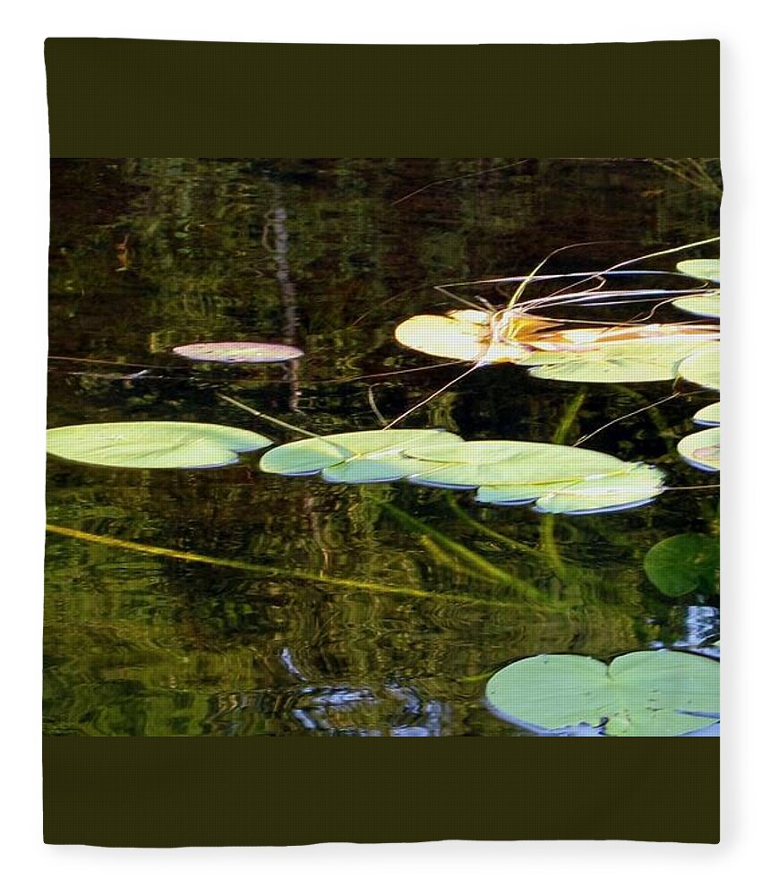 Lily Pads Fleece Blanket featuring the photograph Lily Pads on the Lake by Mary Wolf