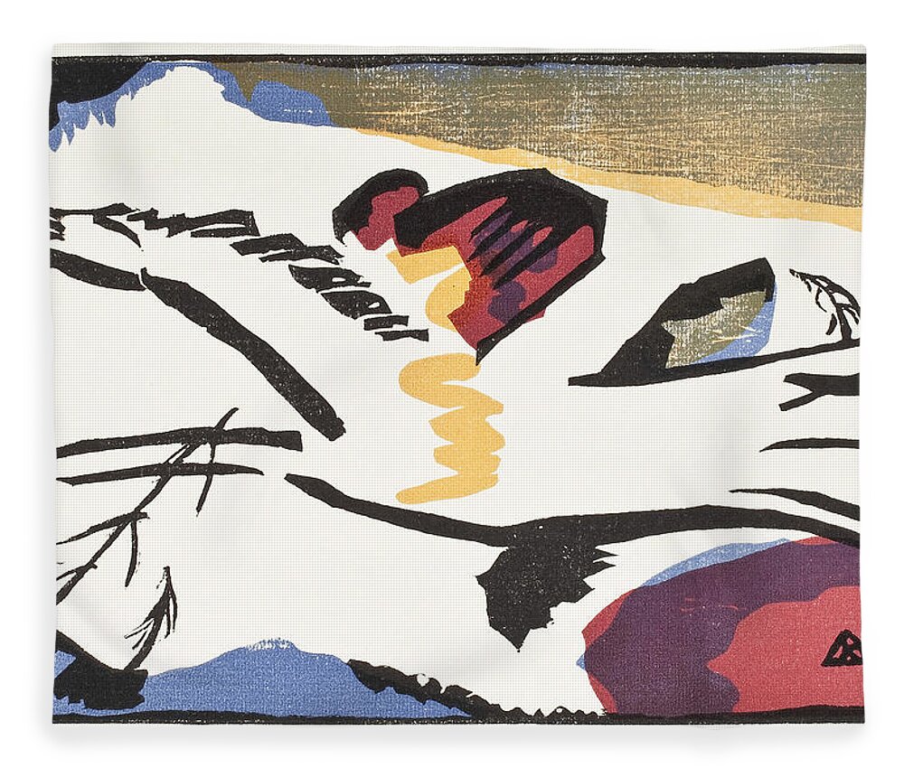 Lyrisches (lyrical) By Vassily Kandinsky Fleece Blanket featuring the painting Lyrisches #1 by Vassily Kandinsky