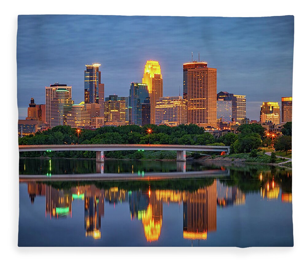 Minnesota Fleece Blanket featuring the photograph Minneapolis Twilight #1 by Rick Berk