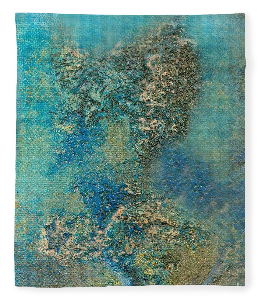Philip Bowman Fleece Blanket featuring the painting Ocean Blue by Philip Bowman