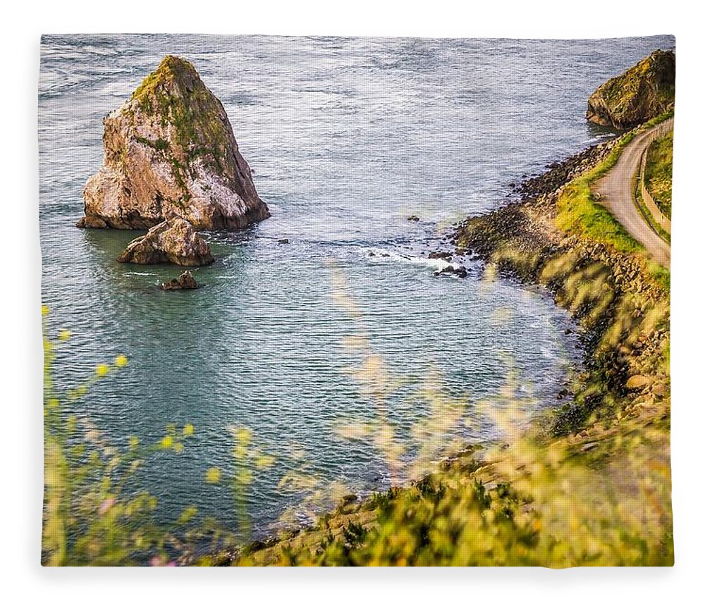 Big Fleece Blanket featuring the photograph Pacific Ocean Coastal Scenes Of Beaches Rocks And Cliffs #1 by Alex Grichenko