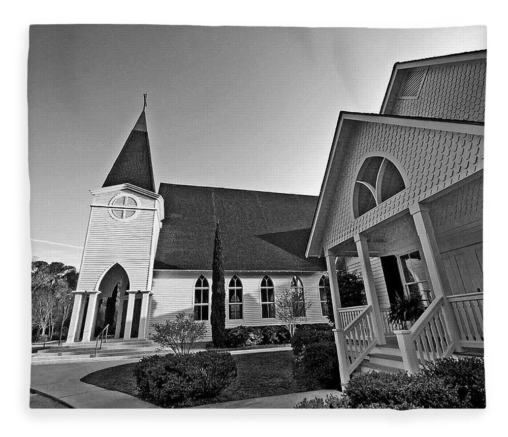 Church Fleece Blanket featuring the painting Point Clear Alabama St. Francis Church #1 by Michael Thomas