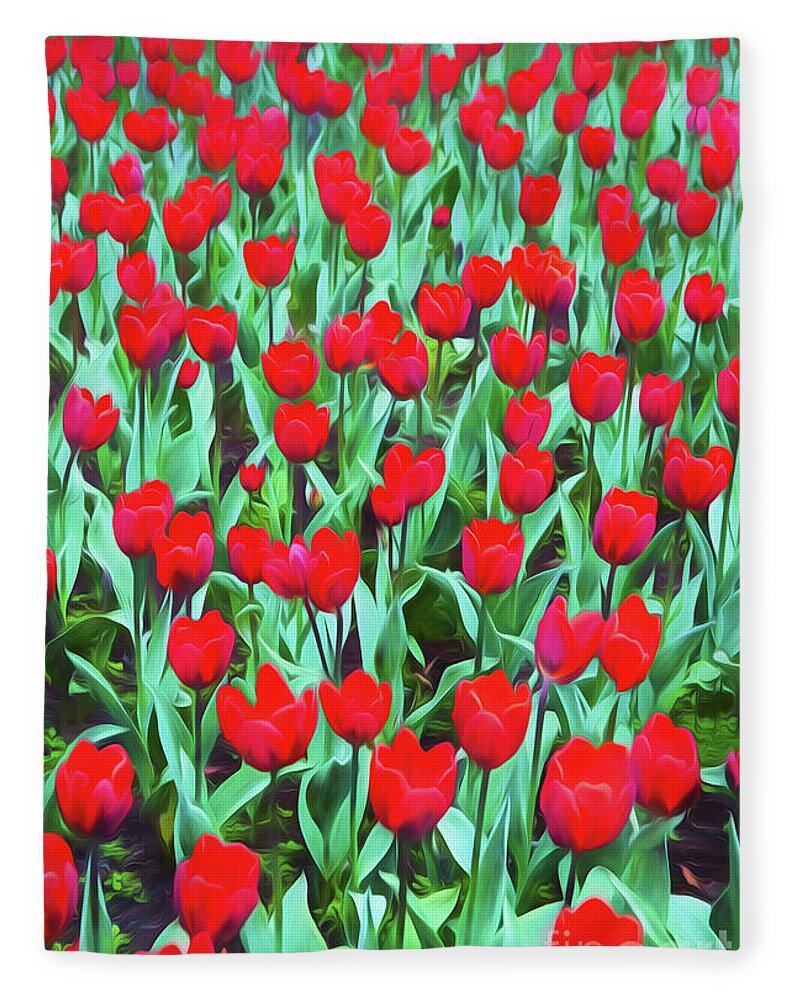 Red Tulips Fleece Blanket featuring the photograph Red tulips #1 by Sheila Smart Fine Art Photography