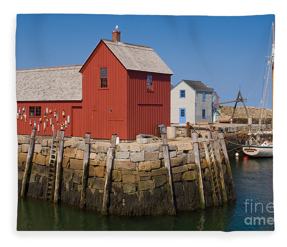 Rockport Fleece Blanket featuring the photograph Rockport - Massachusetts #1 by Anthony Totah