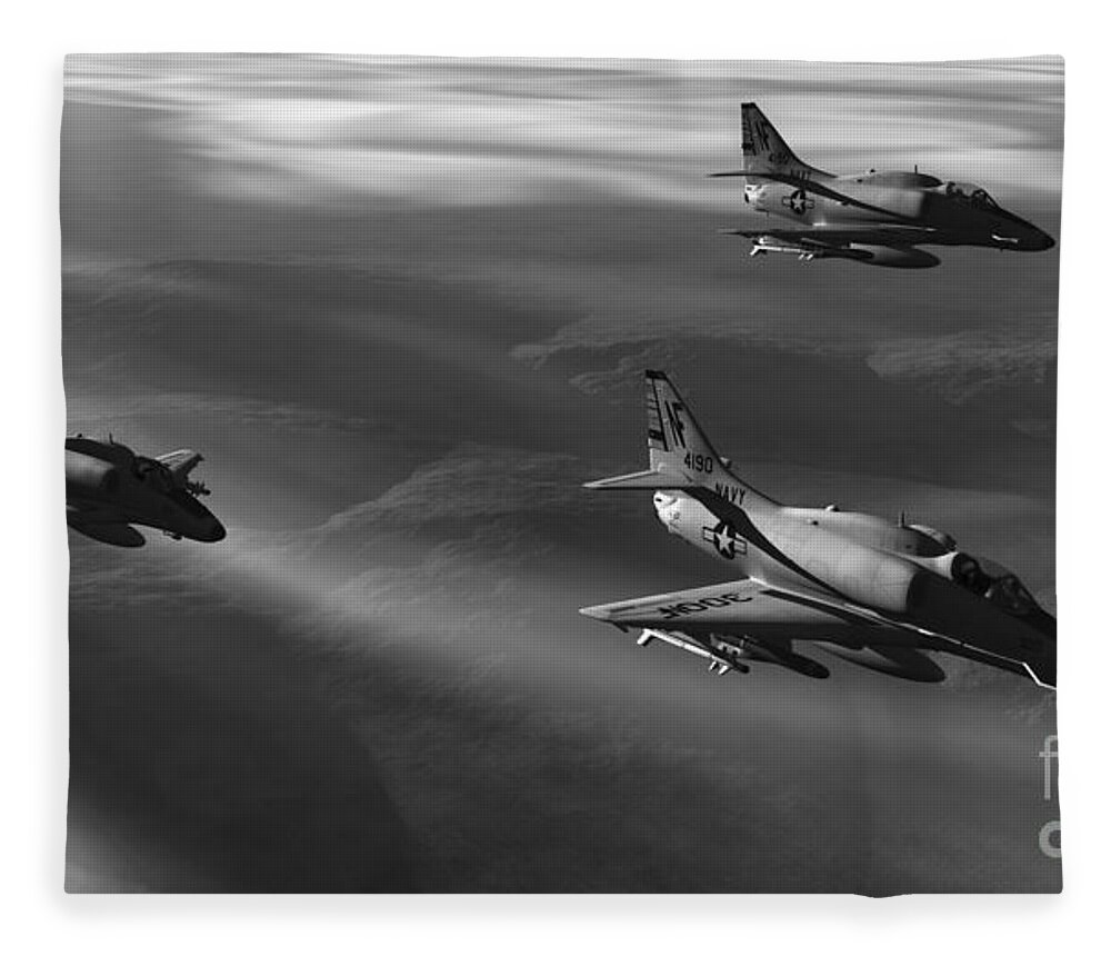 Aviation Art Fleece Blanket featuring the digital art Rolling Thunder #1 by Richard Rizzo