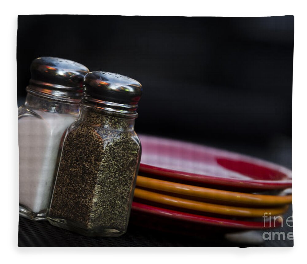 Dishes Fleece Blanket featuring the photograph Salt and Pepper by Andrea Silies