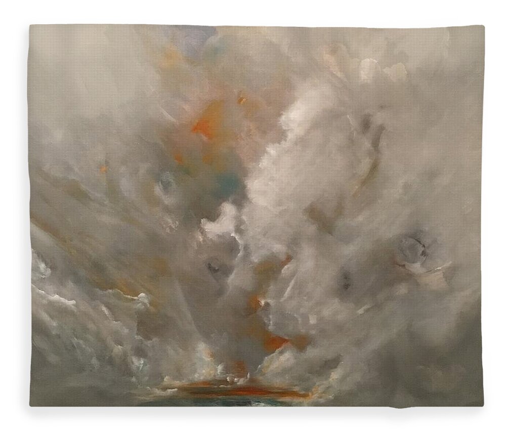 Abstract Fleece Blanket featuring the painting Solo Io by Soraya Silvestri