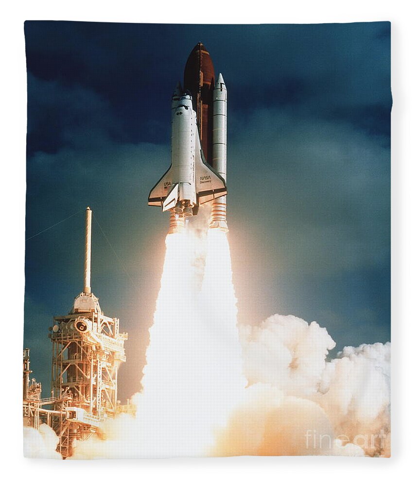 Space Telescopes Fleece Blanket featuring the photograph Space Shuttle Launch by NASA Science Source