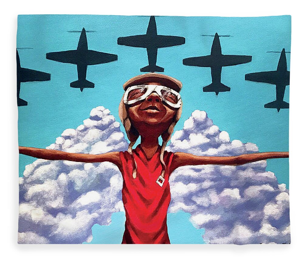 Spread Fleece Blanket featuring the painting Spread your wings #2 by Jerome White