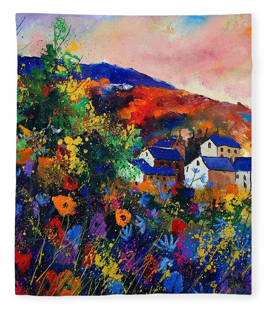Landscape Fleece Blanket featuring the painting Summer #1 by Pol Ledent