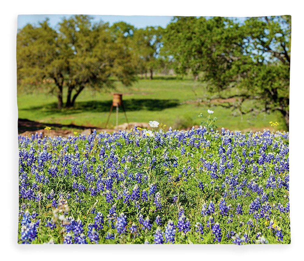 Austin Fleece Blanket featuring the photograph Texas Wildflowers #1 by Raul Rodriguez