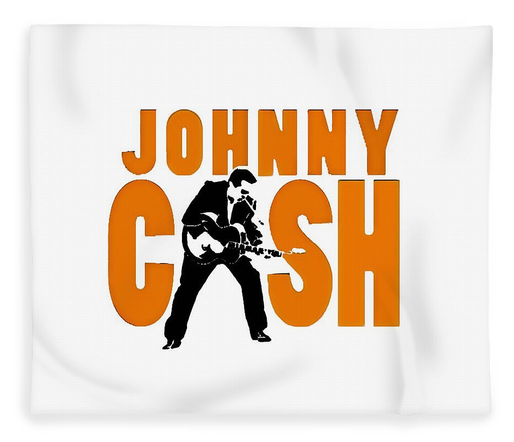 Music Fleece Blanket featuring the painting The Fabulous Johnny Cash #1 by AM FineArtPrints