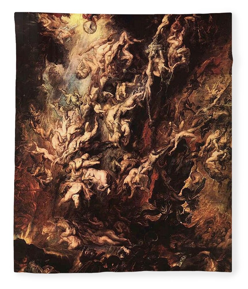 Fall Fleece Blanket featuring the painting The Fall of the Damned by Peter Paul Rubens