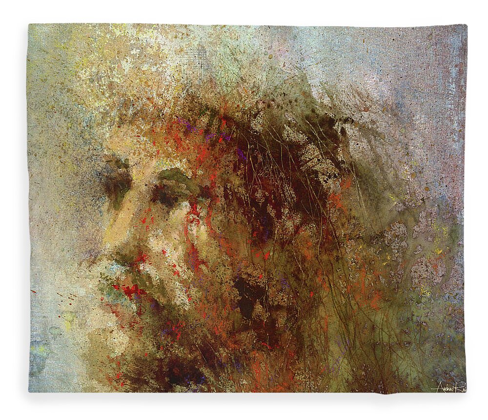 Religious Fleece Blanket featuring the painting The Lamb by Andrew King