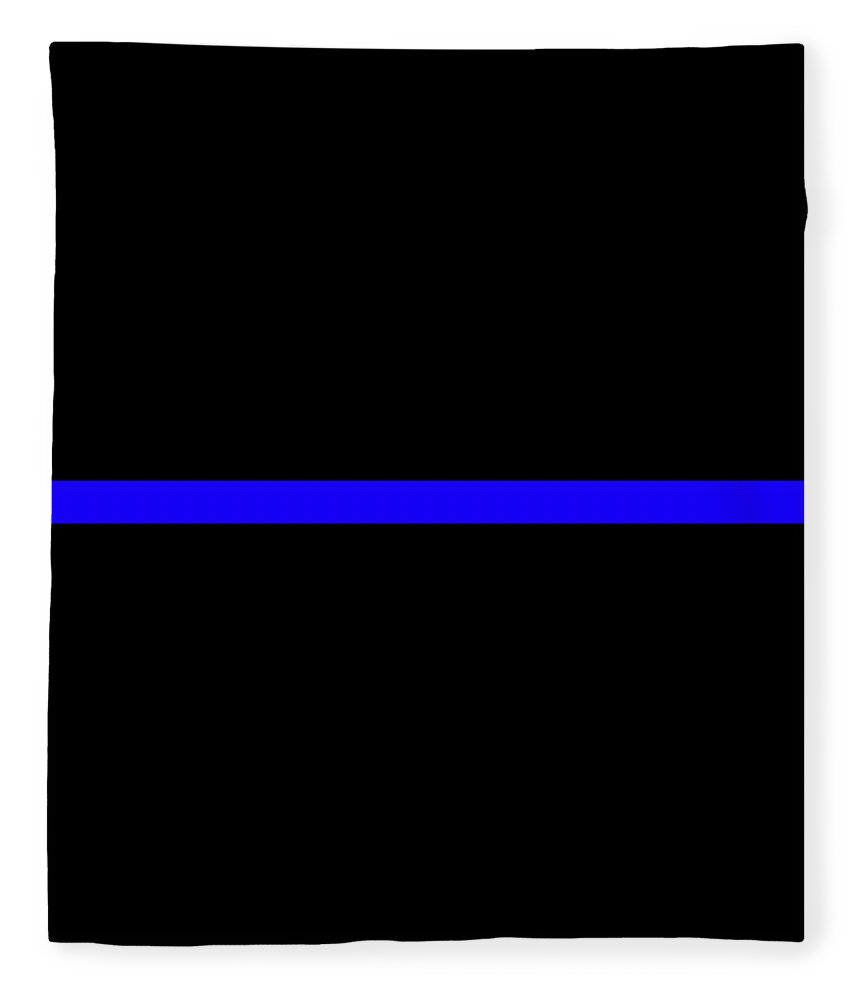Thin Blue Line Fleece Blanket featuring the digital art The Symbolic Thin Blue Line Law Enforcement Police #2 by Garaga Designs
