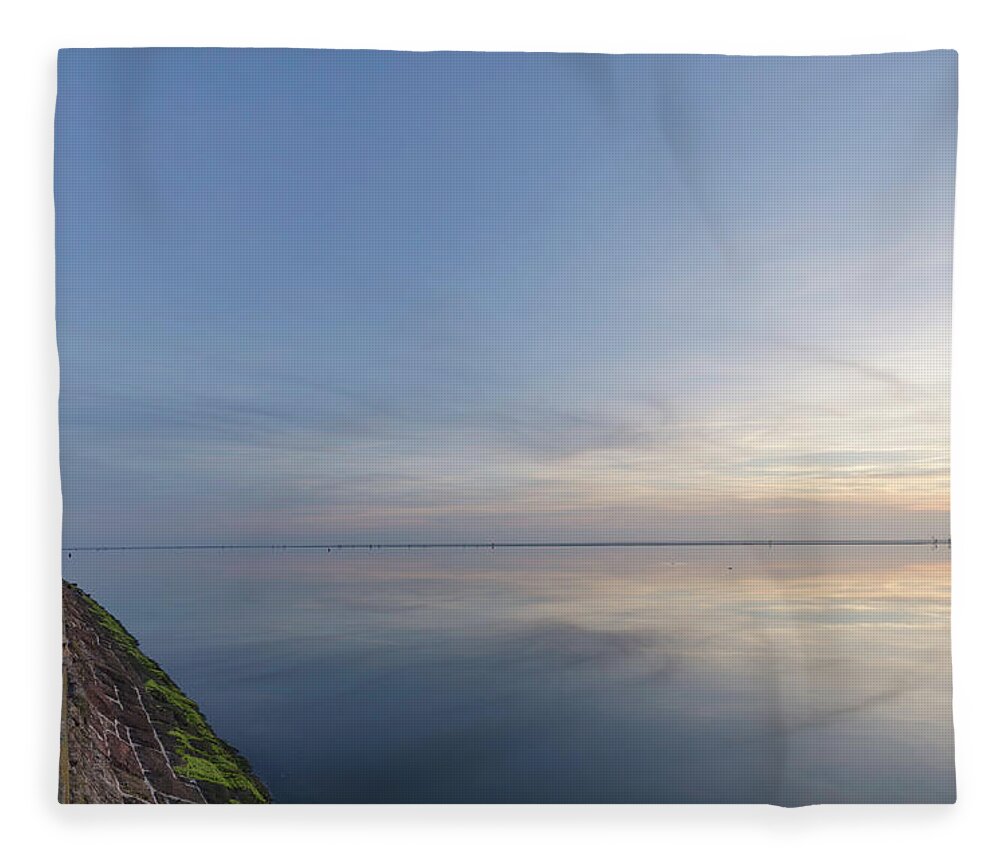 Marine Lake Fleece Blanket featuring the photograph Watching the Sunset #1 by Spikey Mouse Photography
