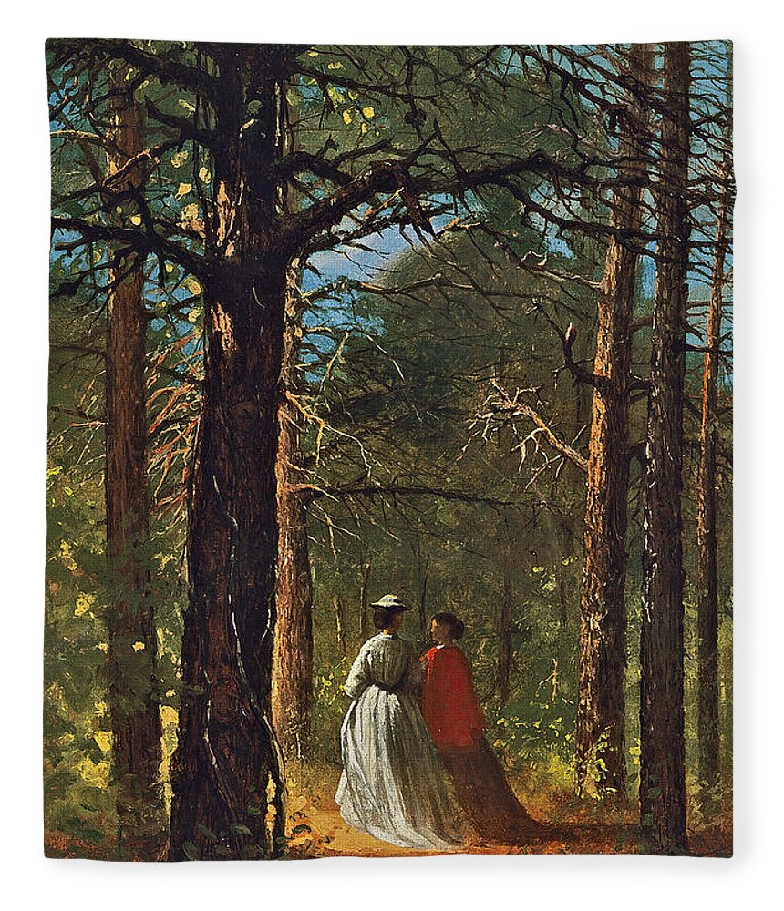 Winslow Homer Fleece Blanket featuring the painting Waverly Oaks by Winslow Homer