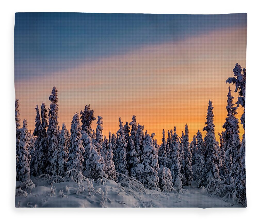 Alaska Fleece Blanket featuring the photograph Winter Rainbow #2 by Robert Fawcett