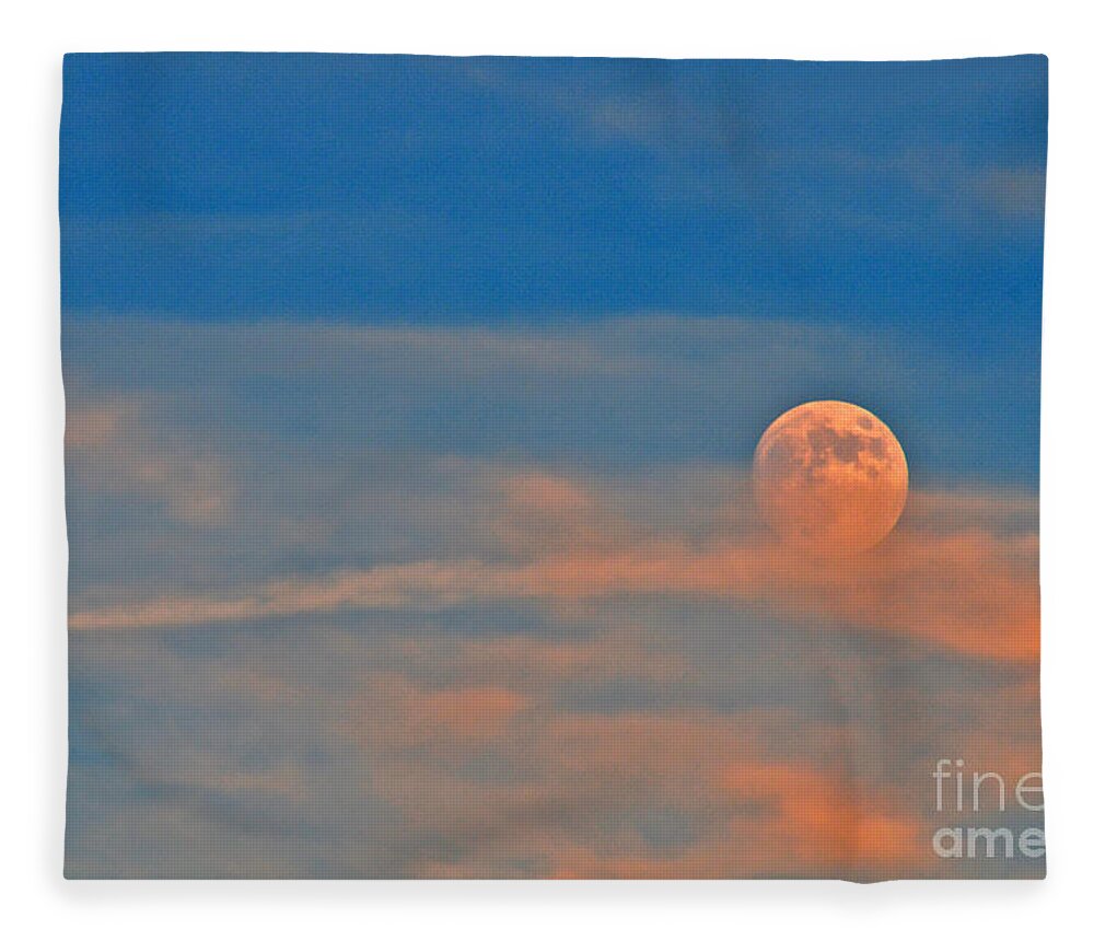 Moon Fleece Blanket featuring the photograph 14- Moonfire by Joseph Keane