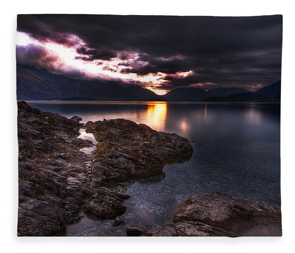 Sunset Fleece Blanket featuring the photograph Sunset #14 by Jackie Russo