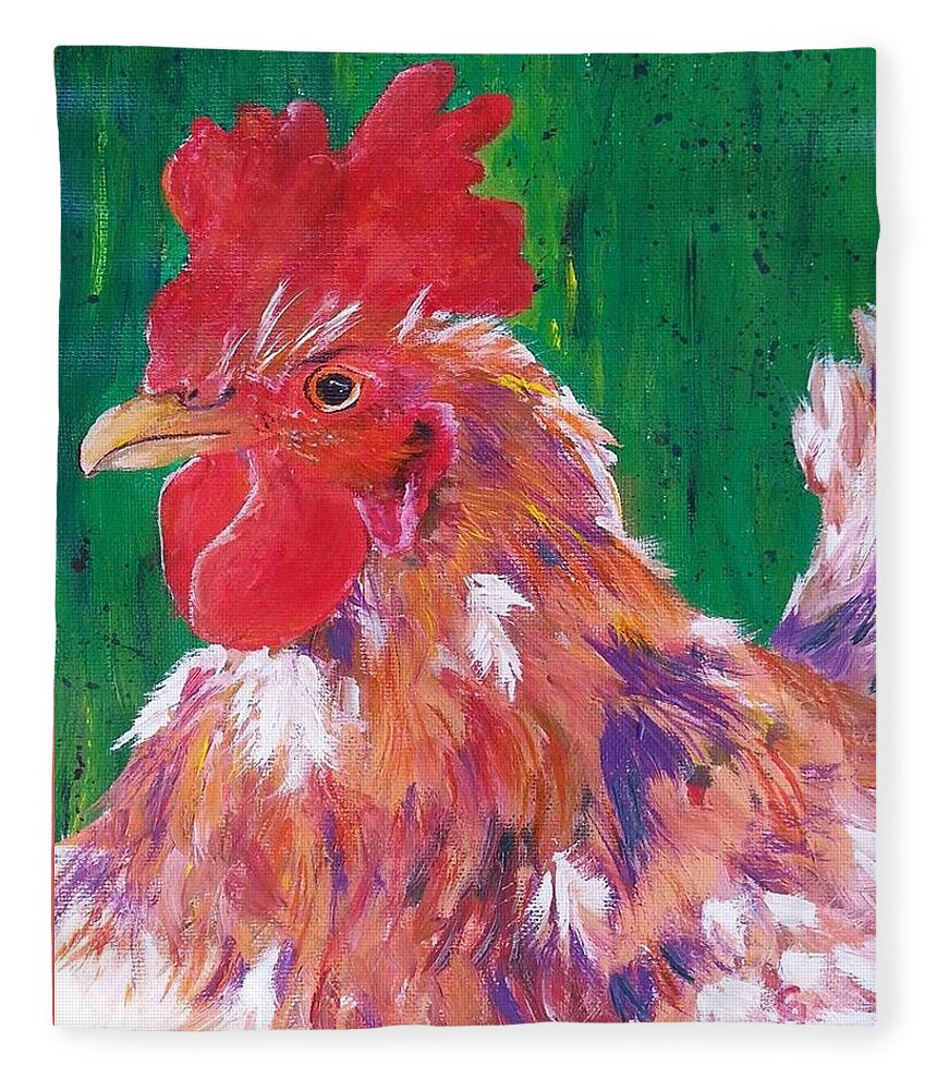 Trouble Two Fleece Blanket featuring the painting #14 Trouble Two #14 by Cheryl Nancy Ann Gordon