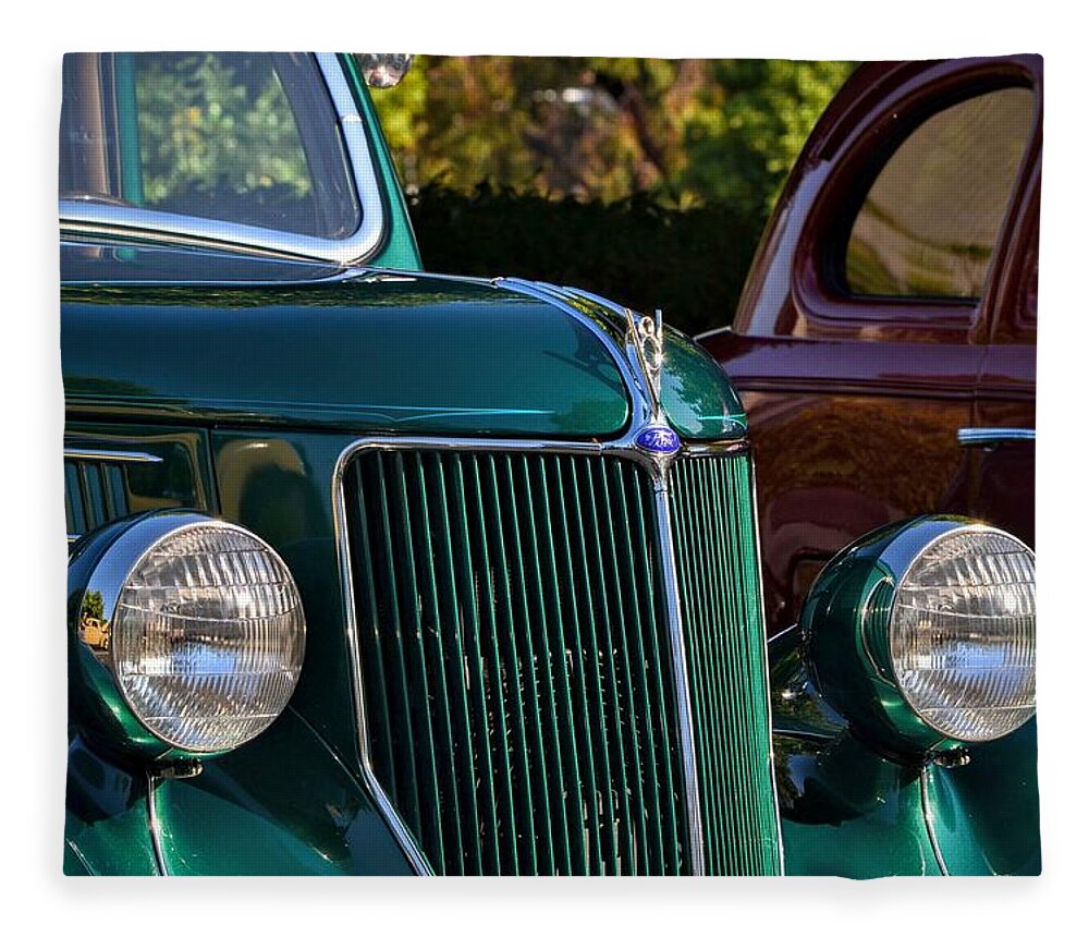 Car Fleece Blanket featuring the photograph Classic Ford  #17 by Dean Ferreira