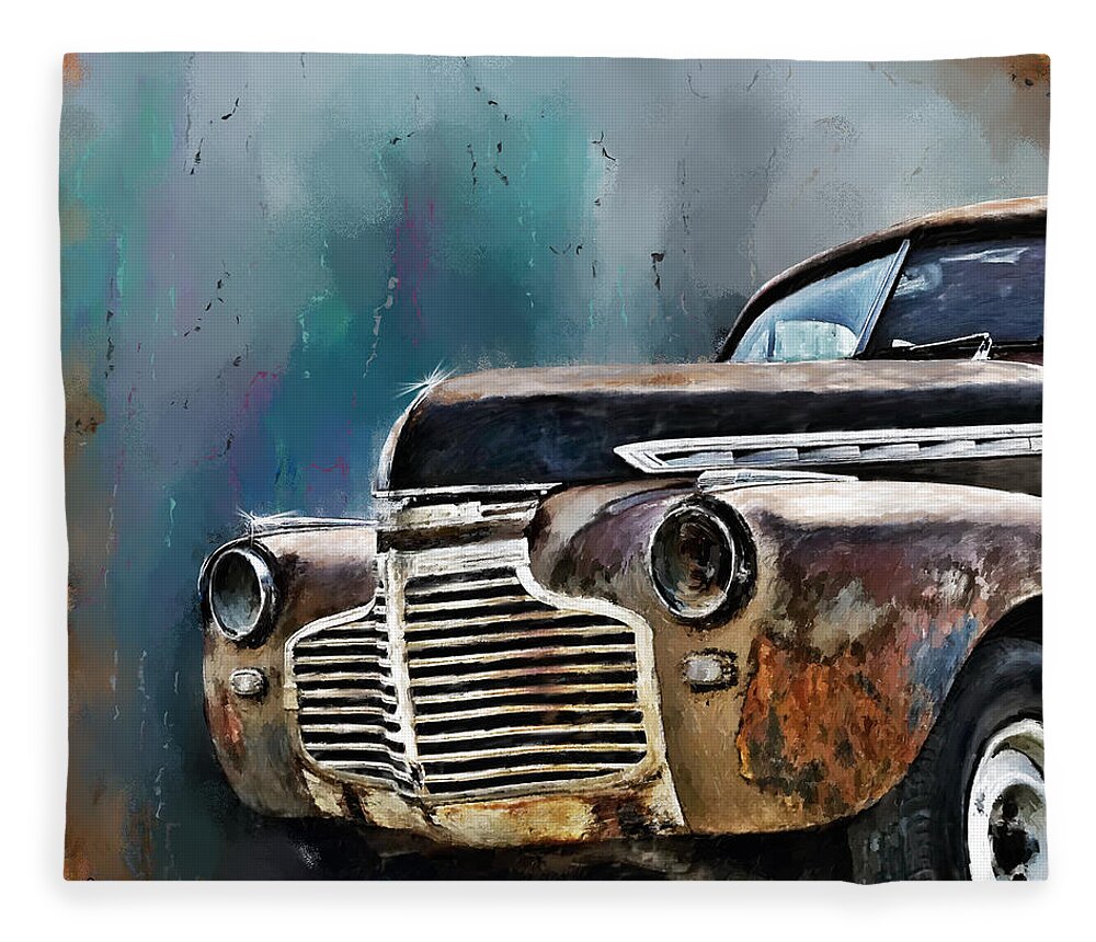 Chevy Fleece Blanket featuring the digital art 1941 Chevy by Susan Kinney