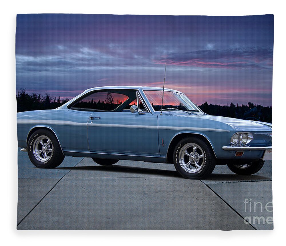 Automobile Fleece Blanket featuring the photograph 1965 Corvair Monza by Dave Koontz