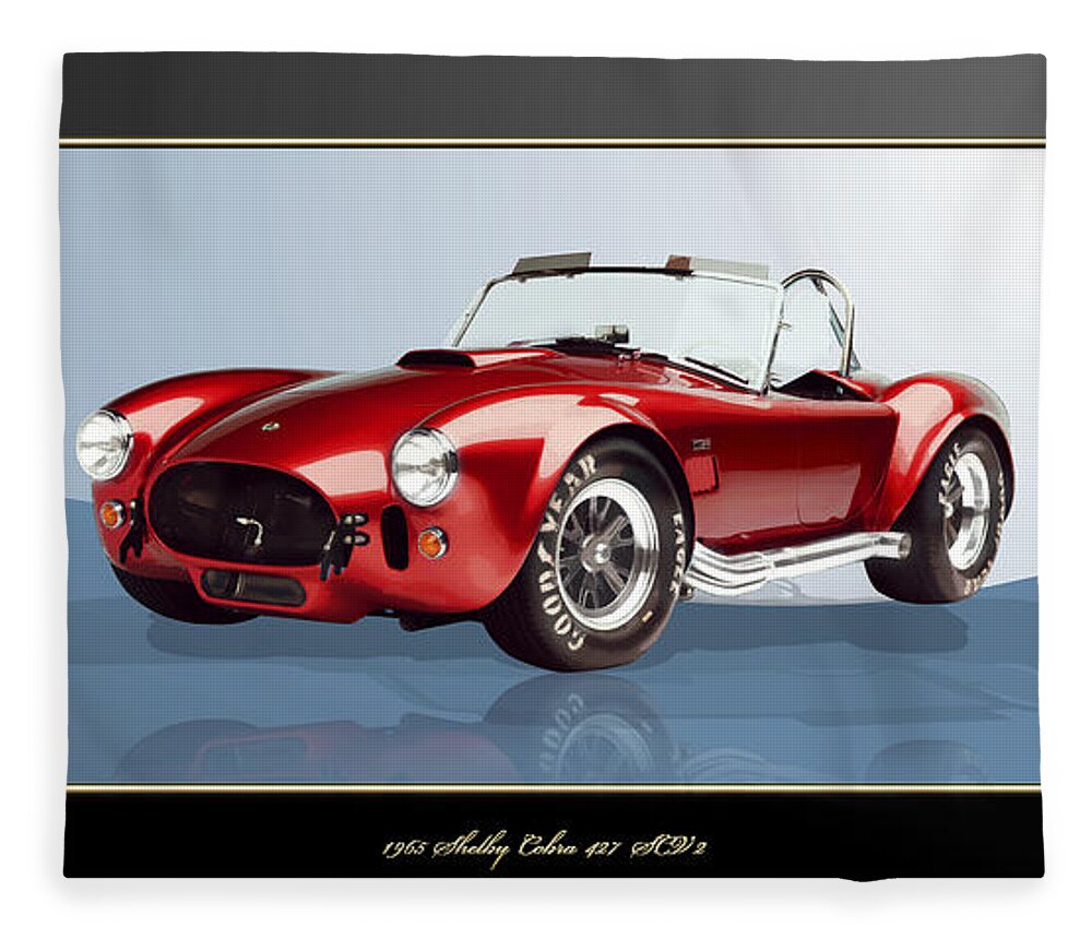 Art Fleece Blanket featuring the photograph 1965 Red Shelby Cobra 427SC by Serge Averbukh
