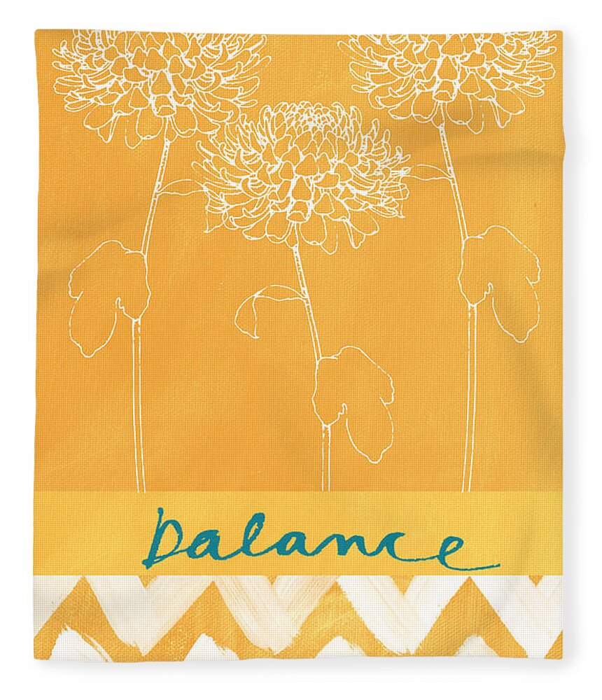 Balance Fleece Blanket featuring the painting Balance #2 by Linda Woods