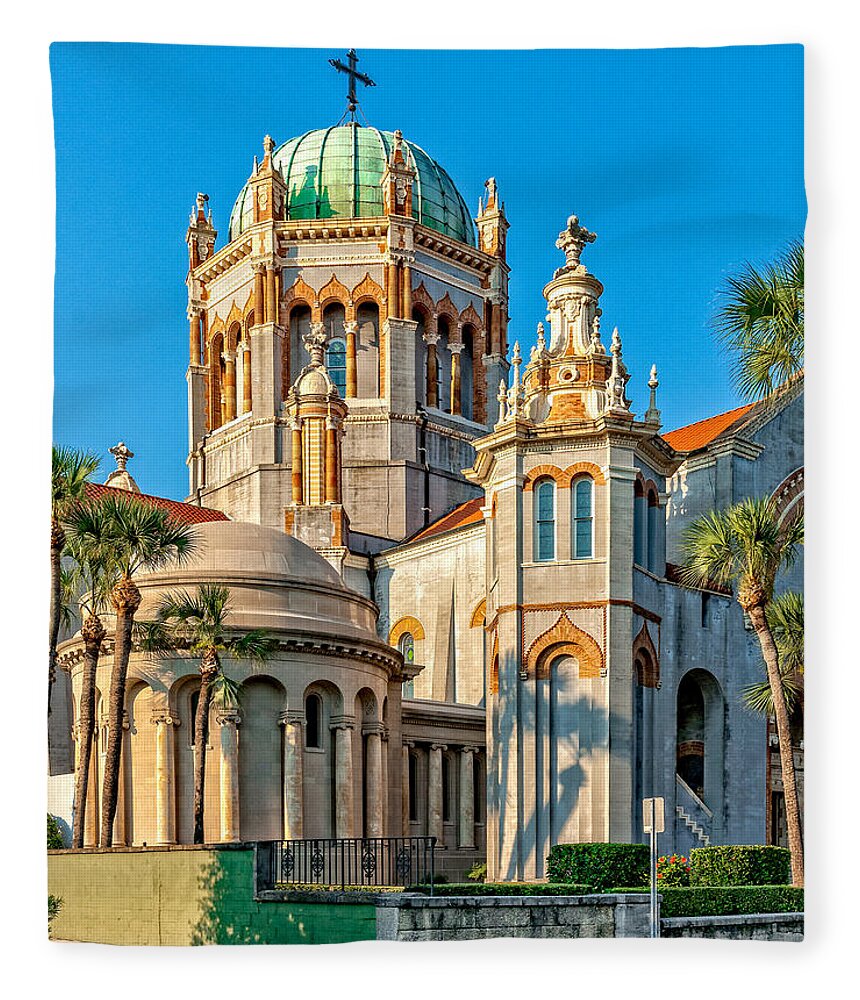 Structure Fleece Blanket featuring the photograph Flagler Memorial Presbyterian Church 3 #2 by Christopher Holmes