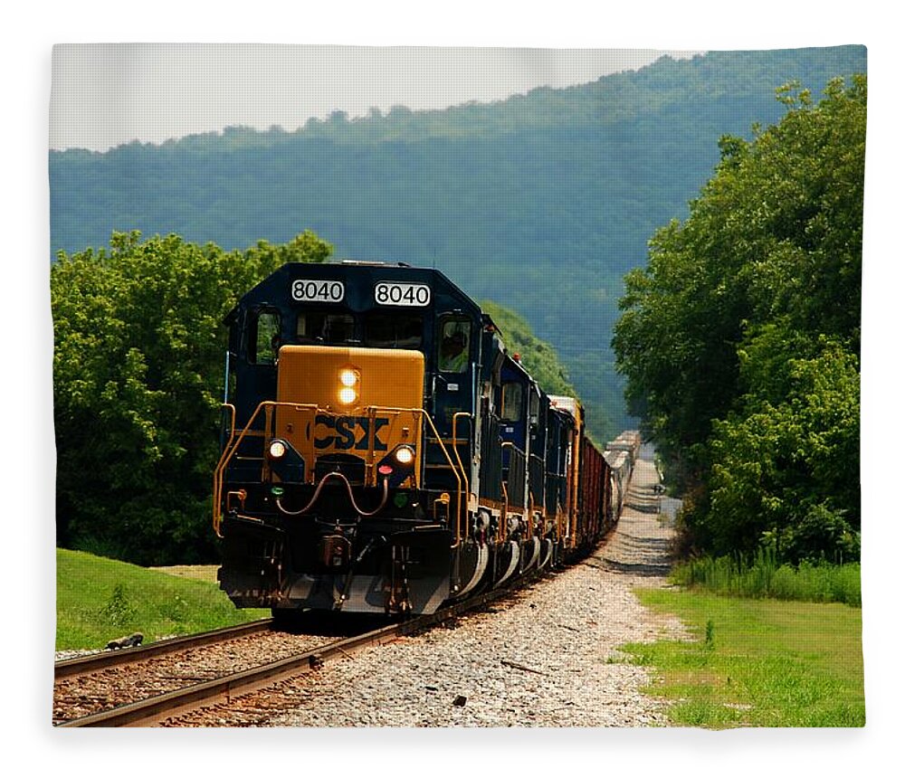 Train Fleece Blanket featuring the photograph Freight Train by Kenny Glover