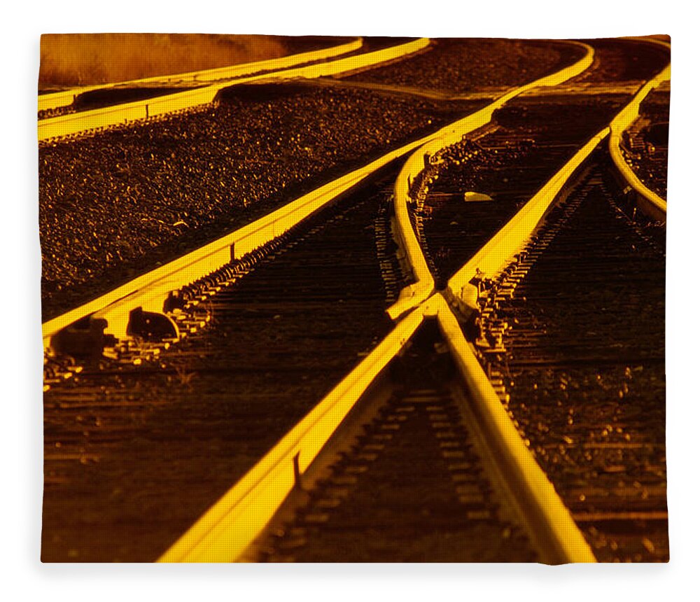 Railroad Fleece Blanket featuring the photograph Railroad #2 by Mariel Mcmeeking