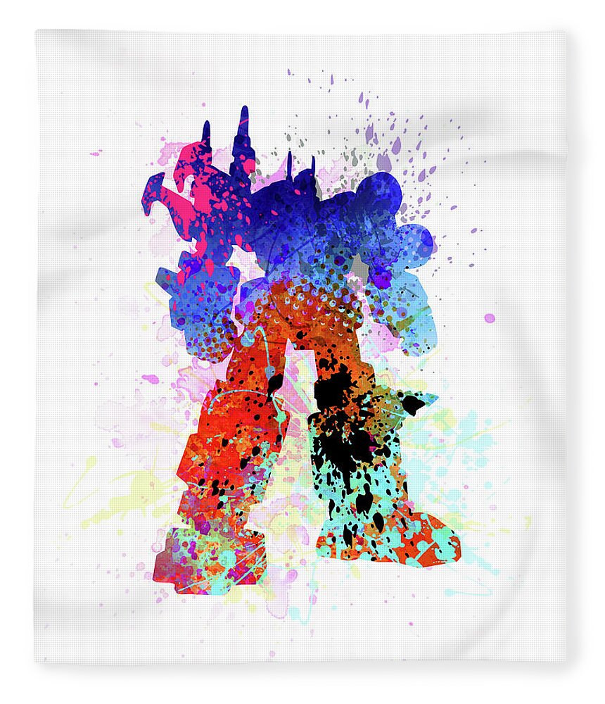 Art Print Fleece Blanket featuring the painting Transformers #2 by Art Popop