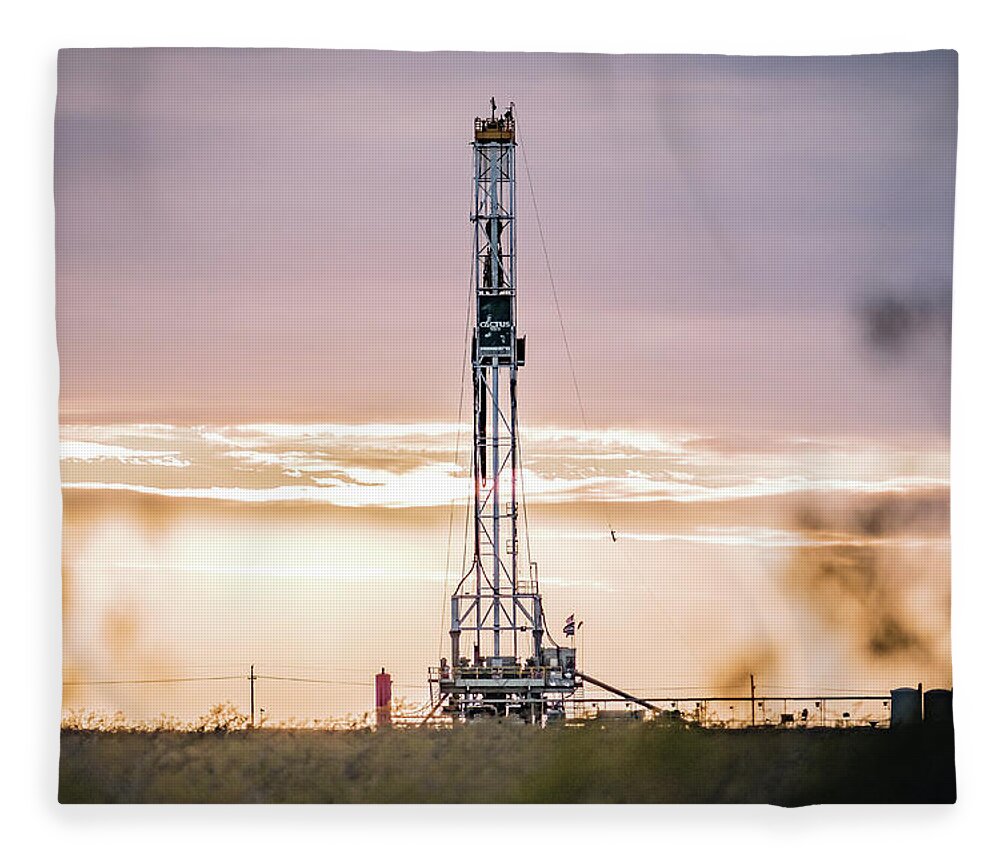 Drillers Club Fleece Blanket featuring the photograph 2018_02_Pecos TX_Cactus 153 5 by Brian Farmer