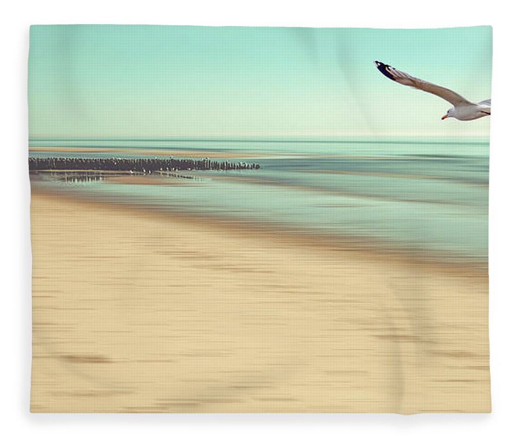 Beach Fleece Blanket featuring the photograph Desire Light Vintage by Hannes Cmarits