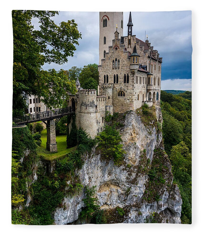 Lichtenstein Castle Fleece Blanket featuring the photograph Lichtenstein Castle - Baden-Wurttemberg - Germany by Gary Whitton