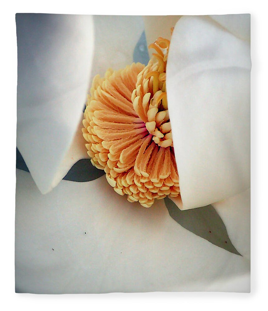 Magnolia Fleece Blanket featuring the photograph Magnolia Blossom by Farol Tomson