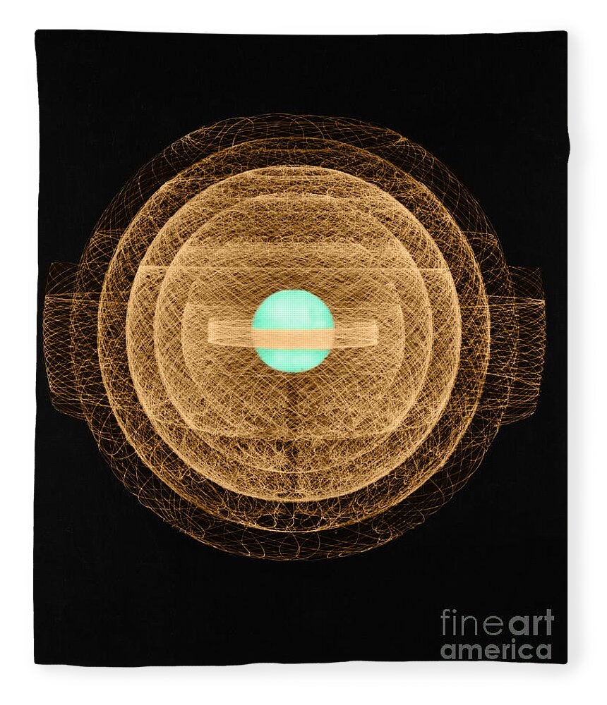 Atom Fleece Blanket featuring the photograph Uranium-235 Atom Model #2 by Science Source