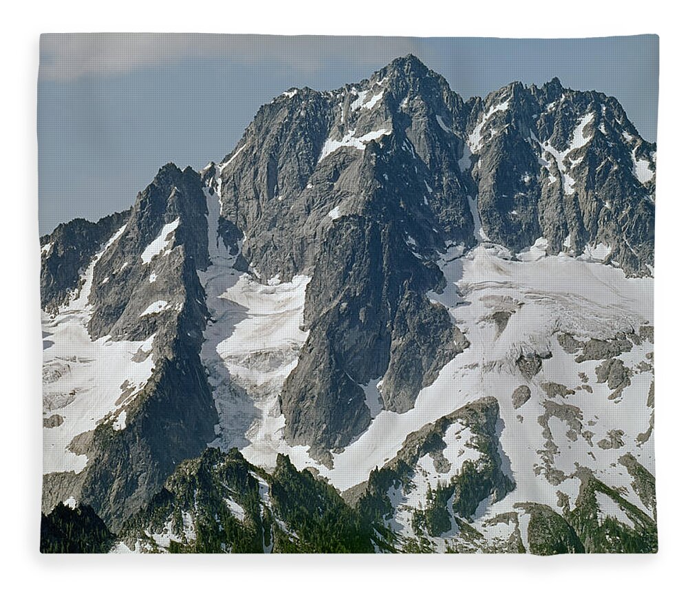 North Face Fleece Blanket featuring the photograph 304630 North Face Mt. Stuart by Ed Cooper Photography