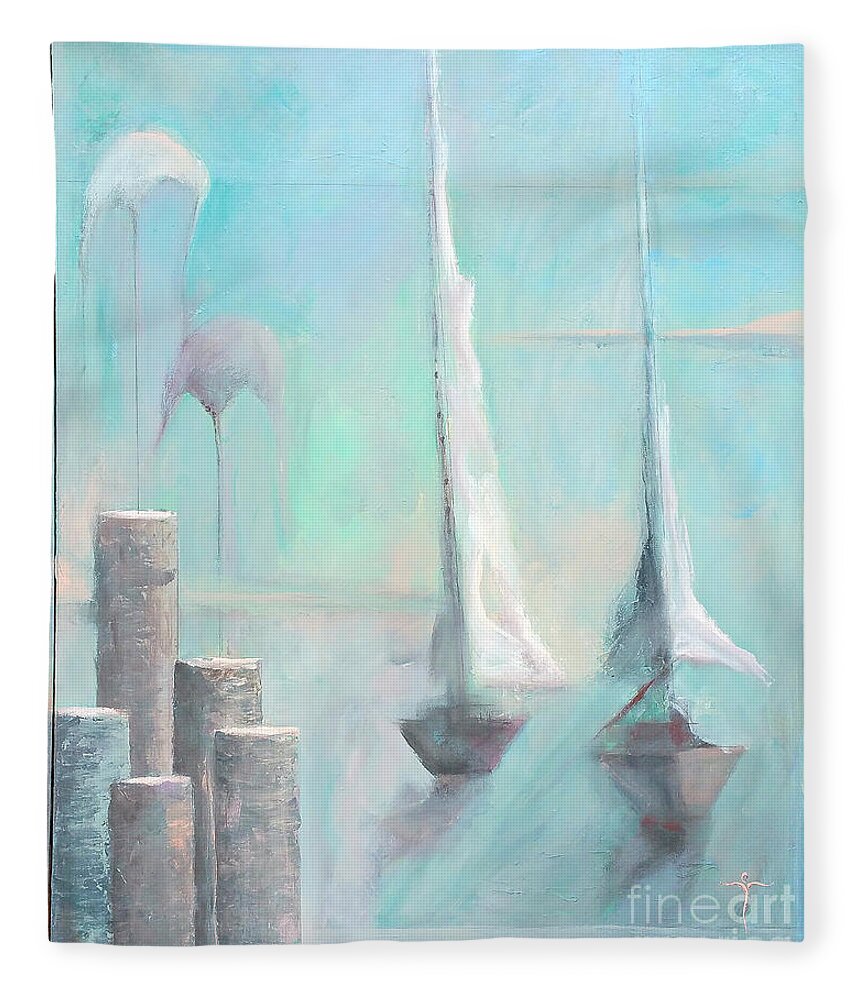  Fleece Blanket featuring the painting A Morning Memory by James Lanigan Thompson MFA