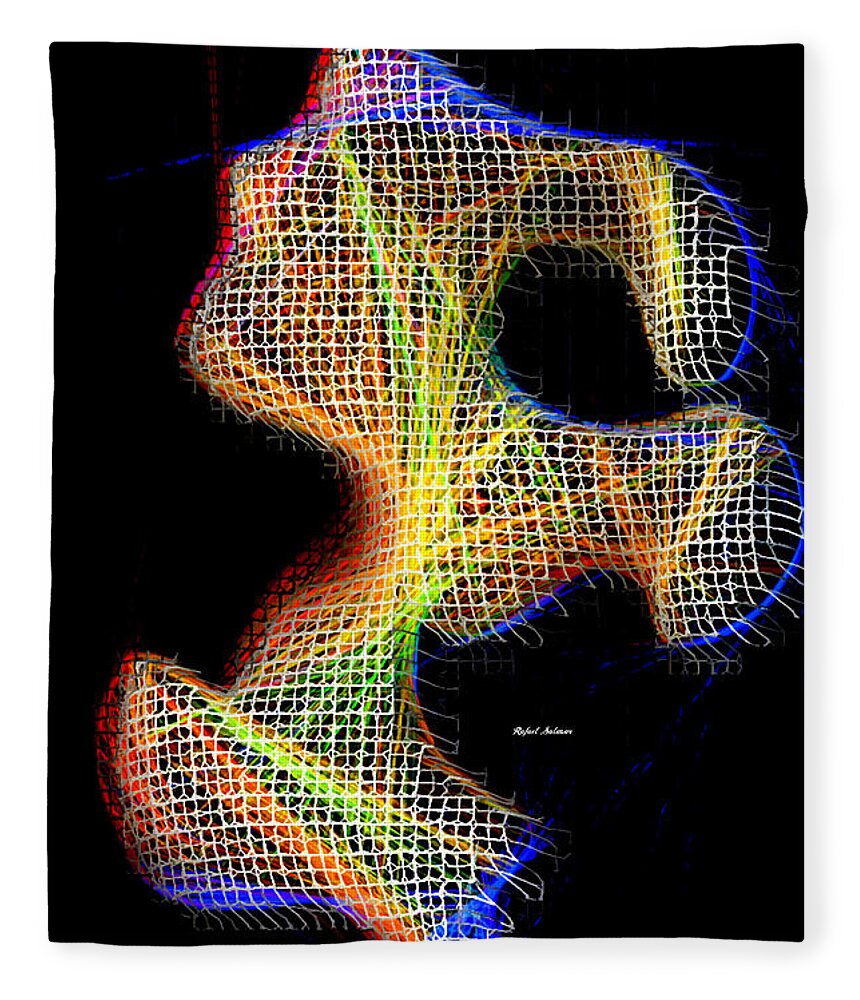 Rafael Salazar Fleece Blanket featuring the digital art 3D Abstract 711 by Rafael Salazar