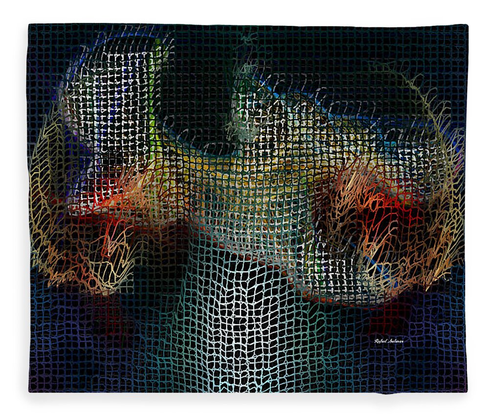 Rafael Salazar Fleece Blanket featuring the digital art Magic Fireworks by Rafael Salazar