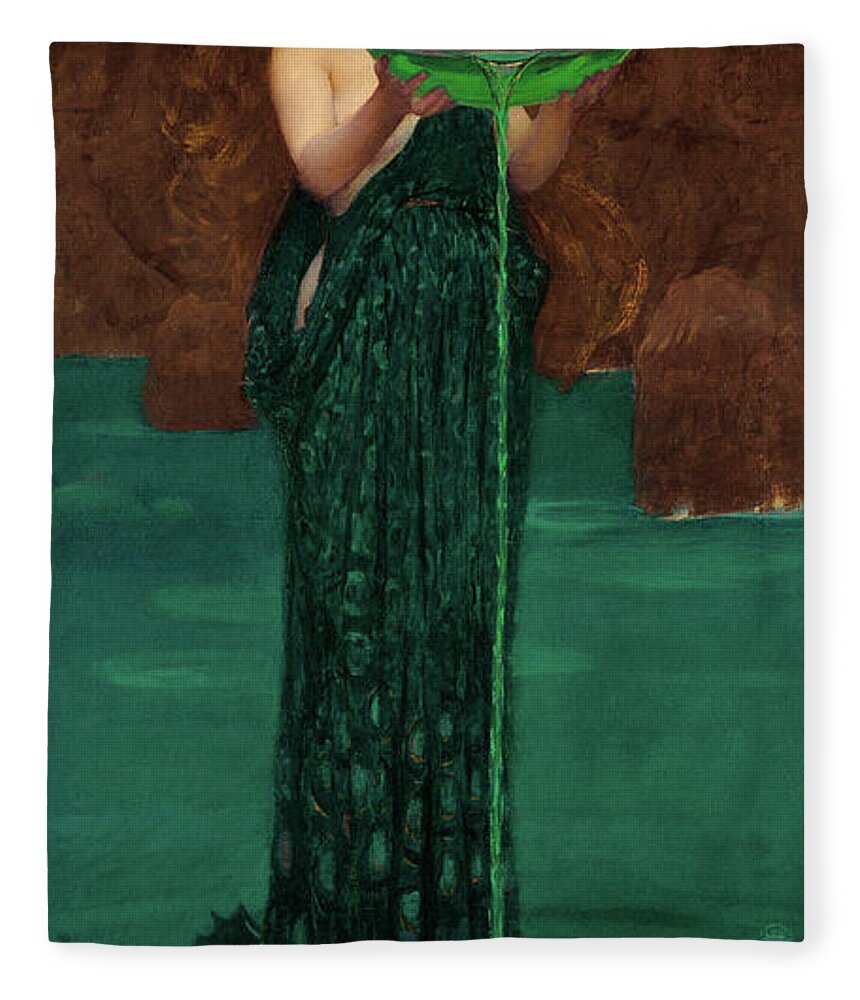Circe Invidiosa Fleece Blanket featuring the painting Circe Invidiosa #4 by John William Waterhouse
